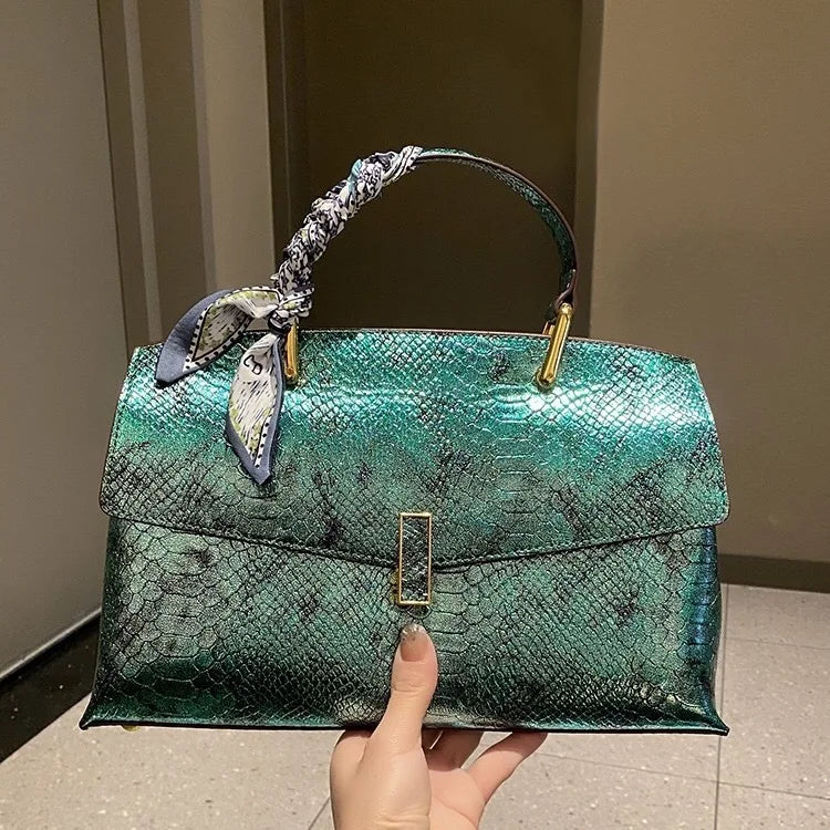 Luxury Designer Brand New High Quality Leather Handbags for Women Fashion Trend Snake Print Shoulder Bag сумка женская Hot Sale