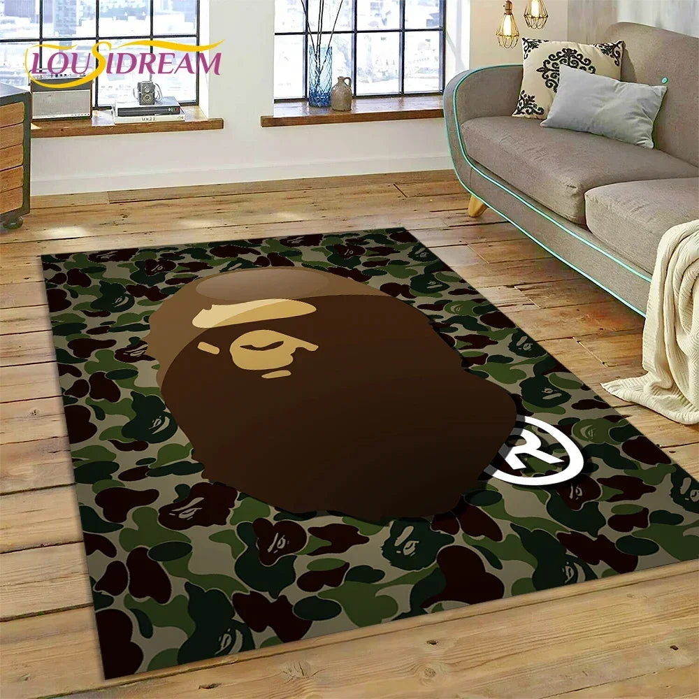 3D Printing B-BAPE Fashion Carpet Rug for Bedroom Living Room Home Sofa Decoration,Children Game Large Decor Floor Mat Gift