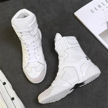 Women Shoes White High Top Sneakers Spring Summer Women Casual Shoes Fashion Shoes Breathable Solid Color Flat With boots