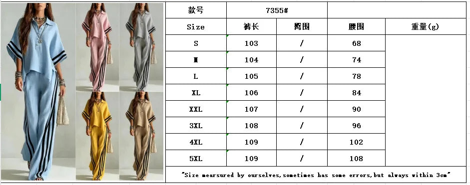 2026 New Autumn Summer Women's Short-sleeved Shirts And Loose Trousers Two-piece Suit Casual Simple White Suits Women Clothing