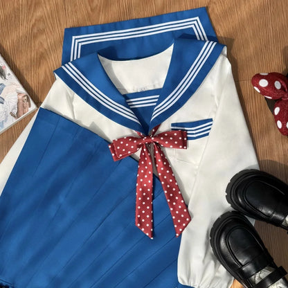 Japanese Sailor Suit Black/White/Red/Pink Korean College Sailor Fuku Short Sleeve High School Girls Students Jk Uniforms Seifuku