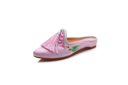 Chinese Style Summer Harajuku Slippers Women Shoes for Women Fashion Casual Vintage Embroidery Ethnic Style Streetwear