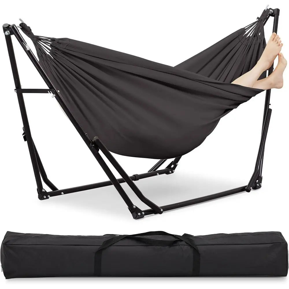 Portable Outdoor Hammock Swing Chair with Heavy Duty Stand, 480 lbs Capacity, Multifunctional, Gray