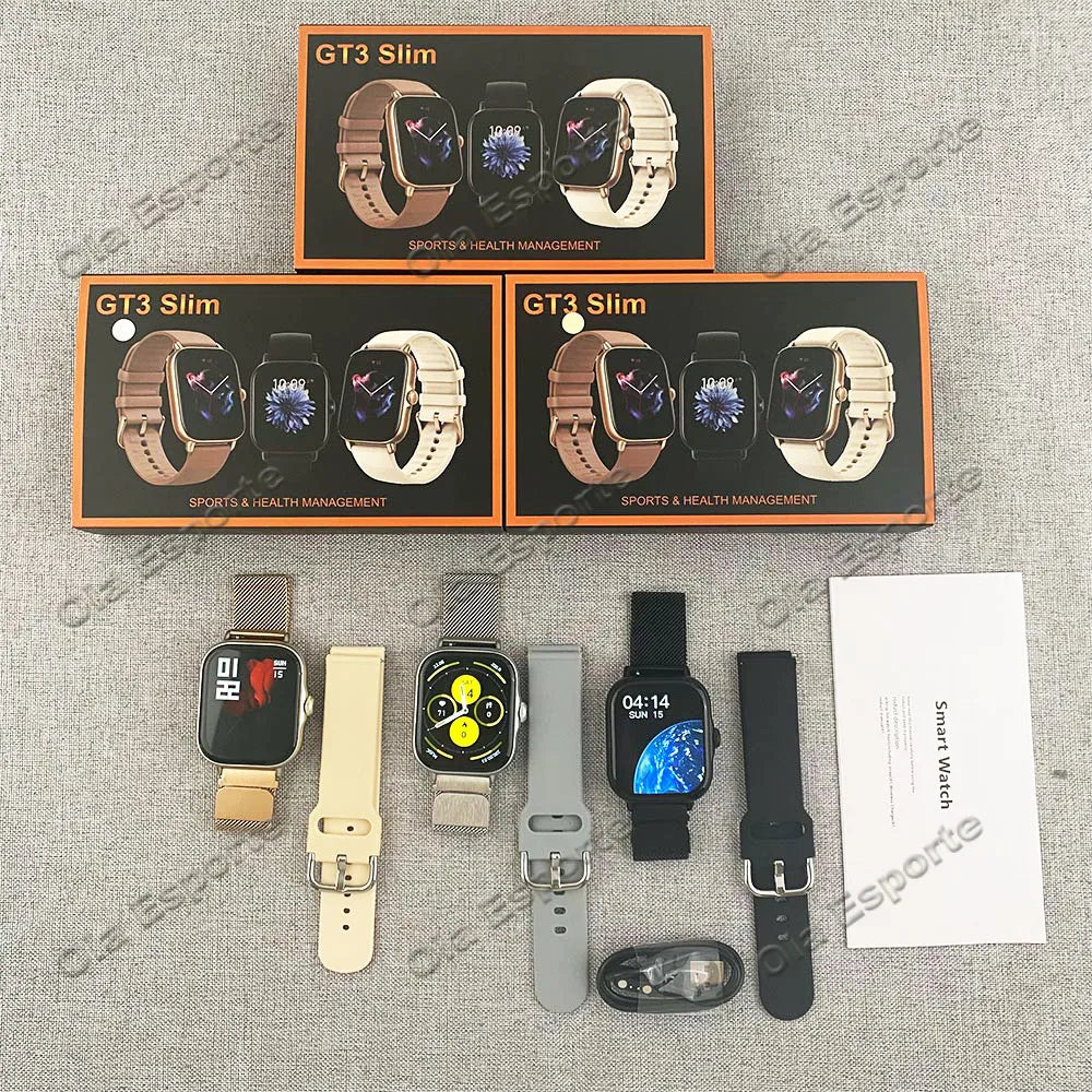 +2Pcs Smart Watch Women 2.01 Inch Voice Assistant Waterproof smarthwhatch Men Sport Smartwatch Fitness Tracler Bracelet 2024 New