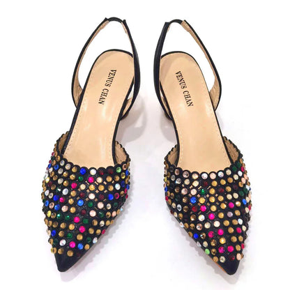 Fashion Summer 2023 Beads Decorated Muffin Bottom Sandals Wear Comfortable And Versatile Elegant Ladies Shoes And Bag Set