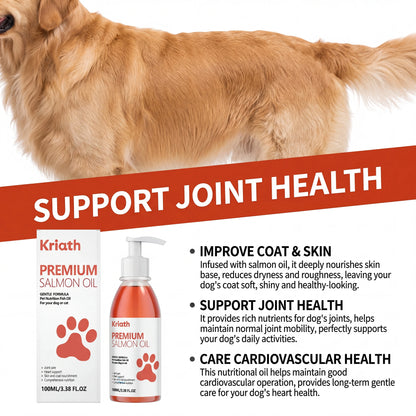 100ml Pure Salmon Oil for Dogs and Cats Omega 3 Fatty Acids Liquid Skin and Coat Supplement Joint Support Pet Health Supplies