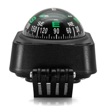 Marine Navigation Compass Guide Ball 360° Pivoting Magnetic Compass Dash-Mount High-Precision Black Compasses with Suction Cup