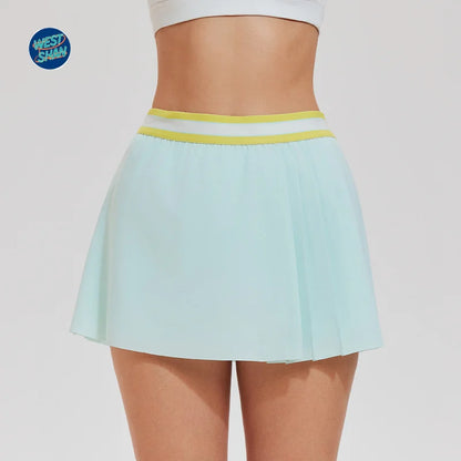 WESTSHAN EU US Size Women A-Line High-Waisted Safty Shorts Pleated Skirt Pickball Tennis Jogger Badminton Golf Sports Skirt
