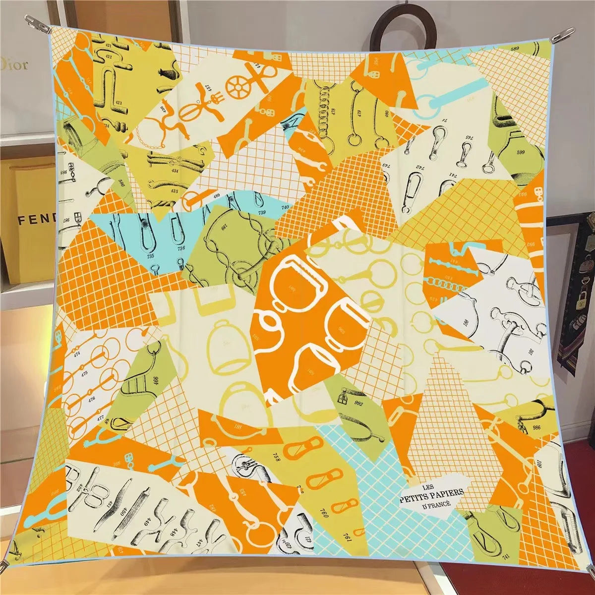 【2025 New】90x90 Twill Silk Square Scarf for Women - French Retro Niche Bustier Shawl Scarf - Stylish Fashion Wrap Accessory