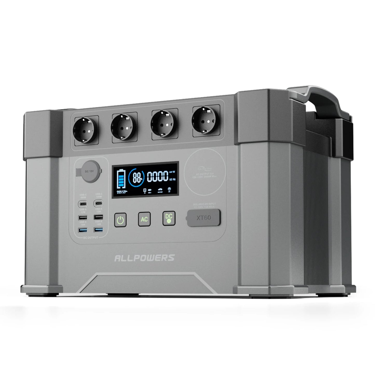 ALLPOWERS Solar Generator S2000 Pro with 400W Solar Panel, 4 x 2400W AC Outlets, 2400W Portable Power Station for Home Backup RV