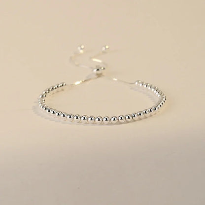 925 Sterling Silver Beautiful Bead Bracelets For Women Korean Fashion Designer Adjustable Bead Bracelet Luxury Original Jewelry
