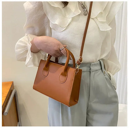 Minimalist Black Small Square Bag All-Match Top Handle Purse Classic Shoulder Bag for Work Women Handbags Crossbody Bags Purse