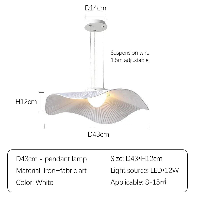 Nordic Modern Creative Restaurant Pendant Lamp Design Simple Lotus Leaf Hat Led Lights for Dining Living Room Bedroom Chandelier