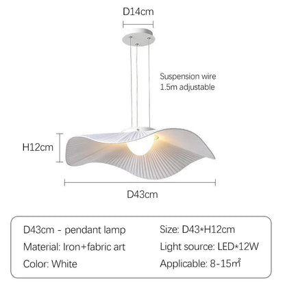 Nordic Modern Creative Restaurant Pendant Lamp Design Simple Lotus Leaf Hat Led Lights for Dining Living Room Bedroom Chandelier