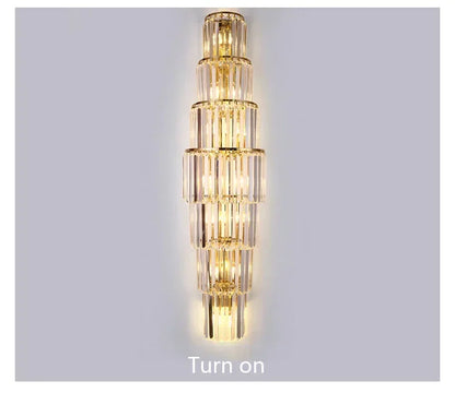 Luxury Hotel Lobby Large Big Crystal Wall Lamp for Club Hall Villa Living Room Bedroom Office Banquet Indoor Lighting Fixtures