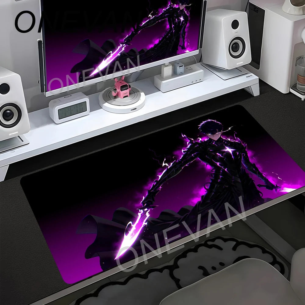 HD Printing Anime Solo Leveling Mousepad 900x400mm Computer Gamer Lock Edge Non-slip Mouse Pad XXL Keyboard PC Protect Table Pad