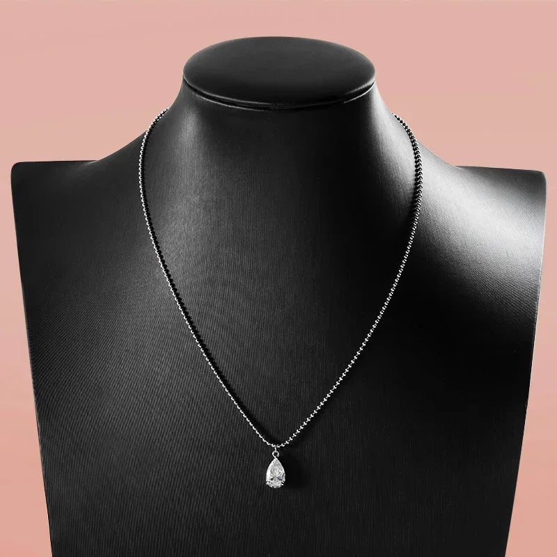 Smyoue 2CT 3CT 5CT 6CT Pear Cut Moissanite Necklace for Women Classic Pendant Sterling Silver 925 Plated 18K Jewelry Wholesale