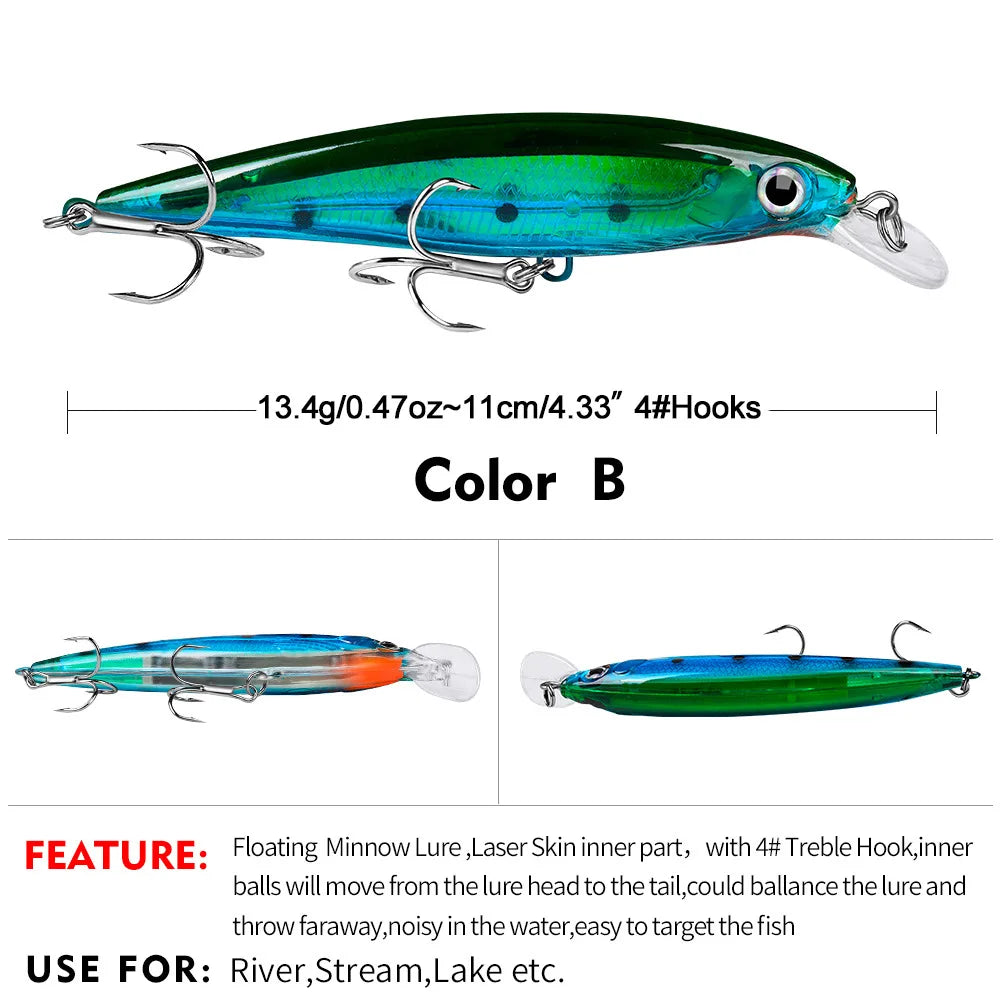 11CM Luya Bait Mino 13.4G 10-color bait fishing gear store DW1199