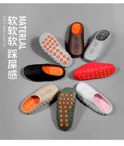 Men's Lightweight Outdoor Slippers Soft Thick Sole Breathable Sandals Non-Slip Summer Beach Slides for Casual Home Bathroom Use