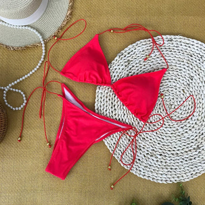 Bathing Suit Women Micro Bikini Sexy Swimsuit Female Swimwear Solid Mini Bikini Set Brazilian Biquini Swimming Suits Beachwear