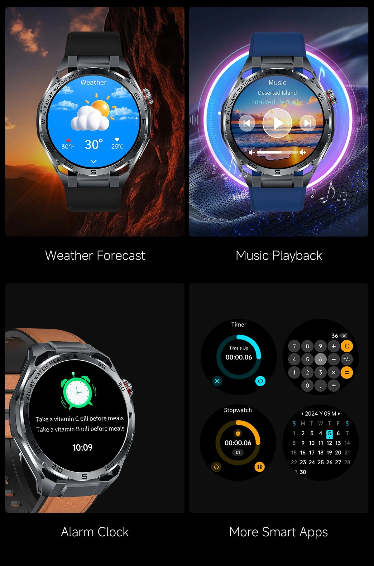 2026 New ECG+PPG Body Fat Analysis Health Smart Watch Uric Acid BP Blood Oxygen Bluetooth call Sports Smart Watch For Men Women