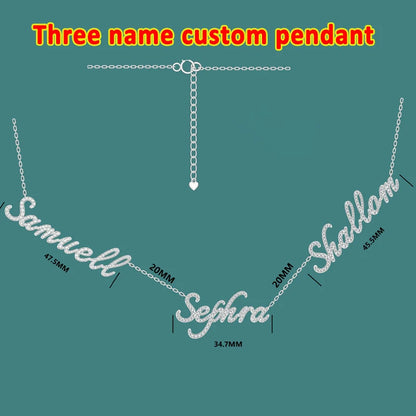 New Customized 26 Letters DIY Names Moissanite Pendant Necklace 925 Silver Jewelry Moissanite Necklace Bracelet For Women Gift