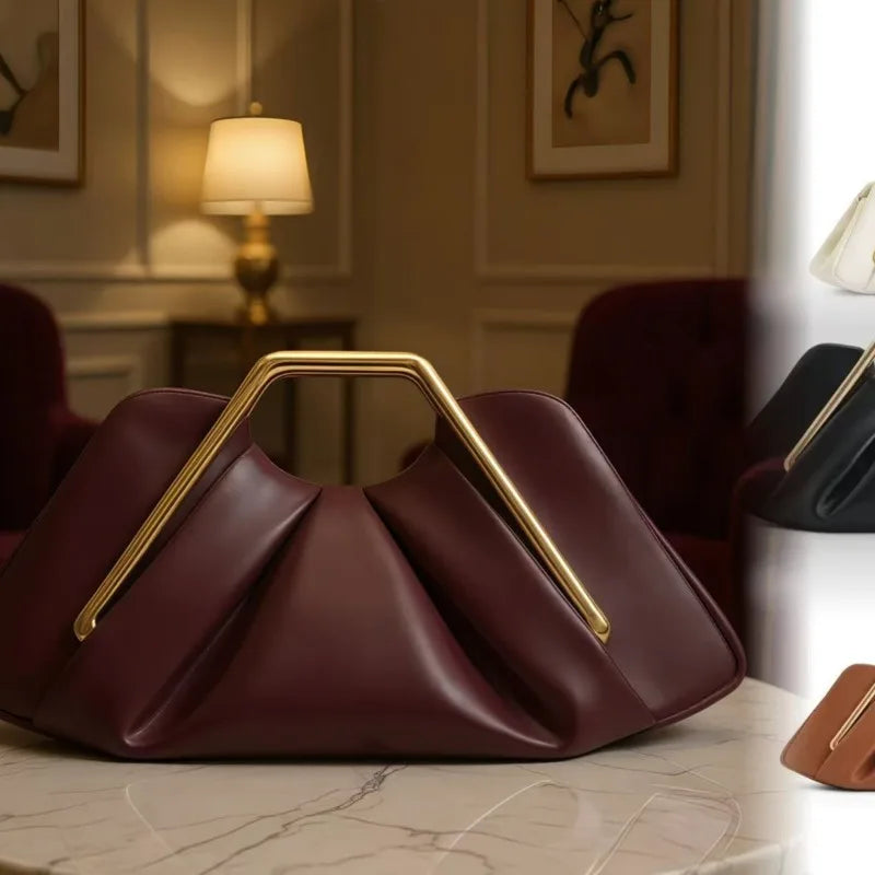 Cross-border New Soft Leather Cloud Bag Niche Pleated Luxury Dinner  Versatile Women Underarm Shoulder Crossbody Daily Handbag