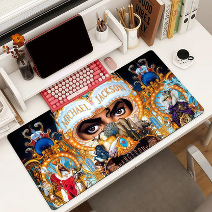 American singer M-Michael J-Jackson Mouse Pad Square Office Gaming Desk Mat Waterproof Non-Slip Rubber Decorative