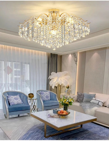 Modern Luxury Crystal Ceiling Chandelier For Living Room Dining Room Bedroom Ceiling Lamp LED Lights Home Appliance AC85-260V