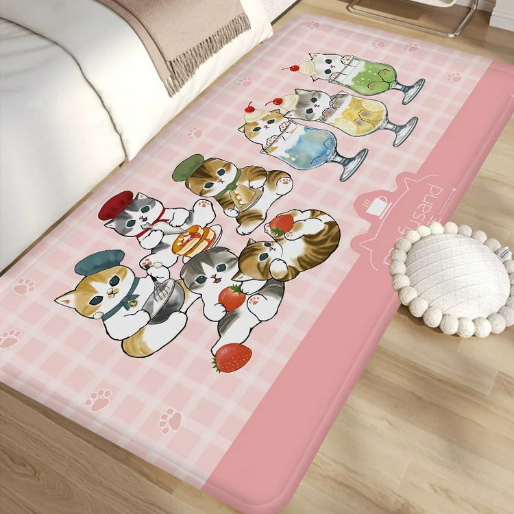 Funny Cat M-Mofusand  Floor Mat Bathroom Mat Kids Room Bedroom Decoration Anti-Slip Doormat Living Room Bedside Area Rugs