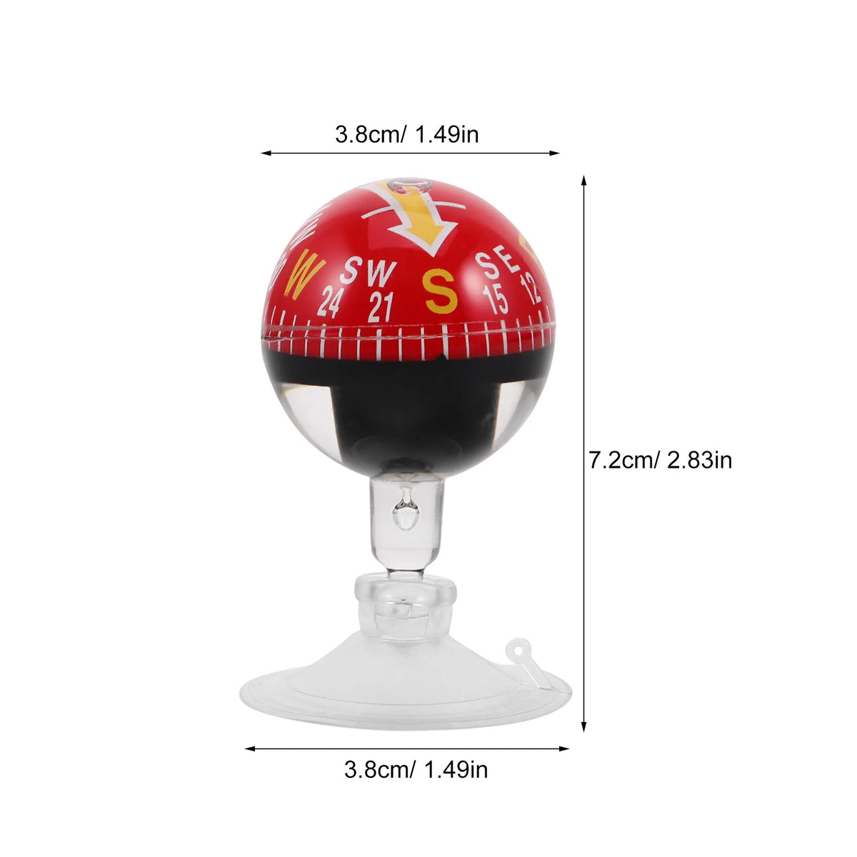 High Precision Portable Car Compass with 38Mm Suction Cup for Dashboard Windshield Mount Suitable for Auto Marine Hiking