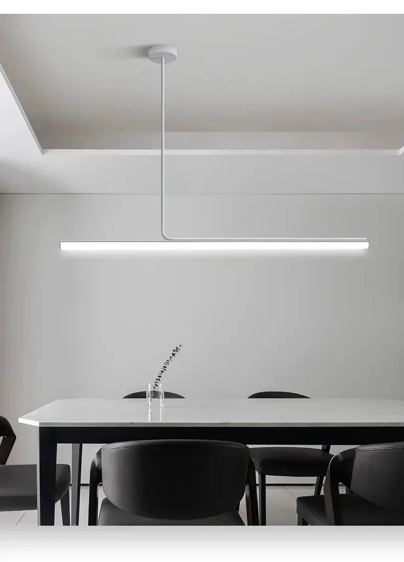 One-word Long Strip Led Restaurant Pendant Lights Nordic Simple Dining Table Bar Chandeliers Modern Home Indoor Lighting Lamps
