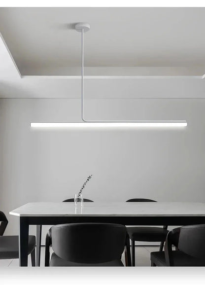 One-word Long Strip Led Restaurant Pendant Lights Nordic Simple Dining Table Bar Chandeliers Modern Home Indoor Lighting Lamps