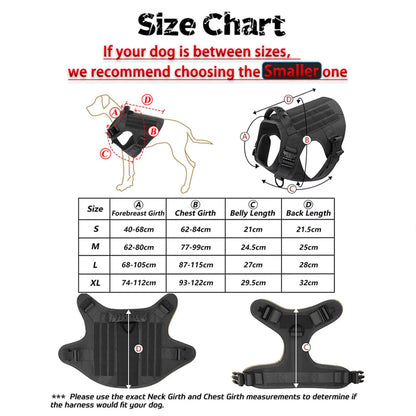 Tactical Dog Harness Collar And Leash Set Adjustable Training Walking Vest For Medium Large Dogs German Shepherd Malinois Outdoor Use