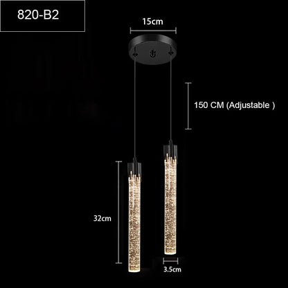 LED Pendant Lights Indoor Lighting Hanging Lamp Water Drop Bubble Crystall Bedroom Dining Room Decoration Pendente iluminação