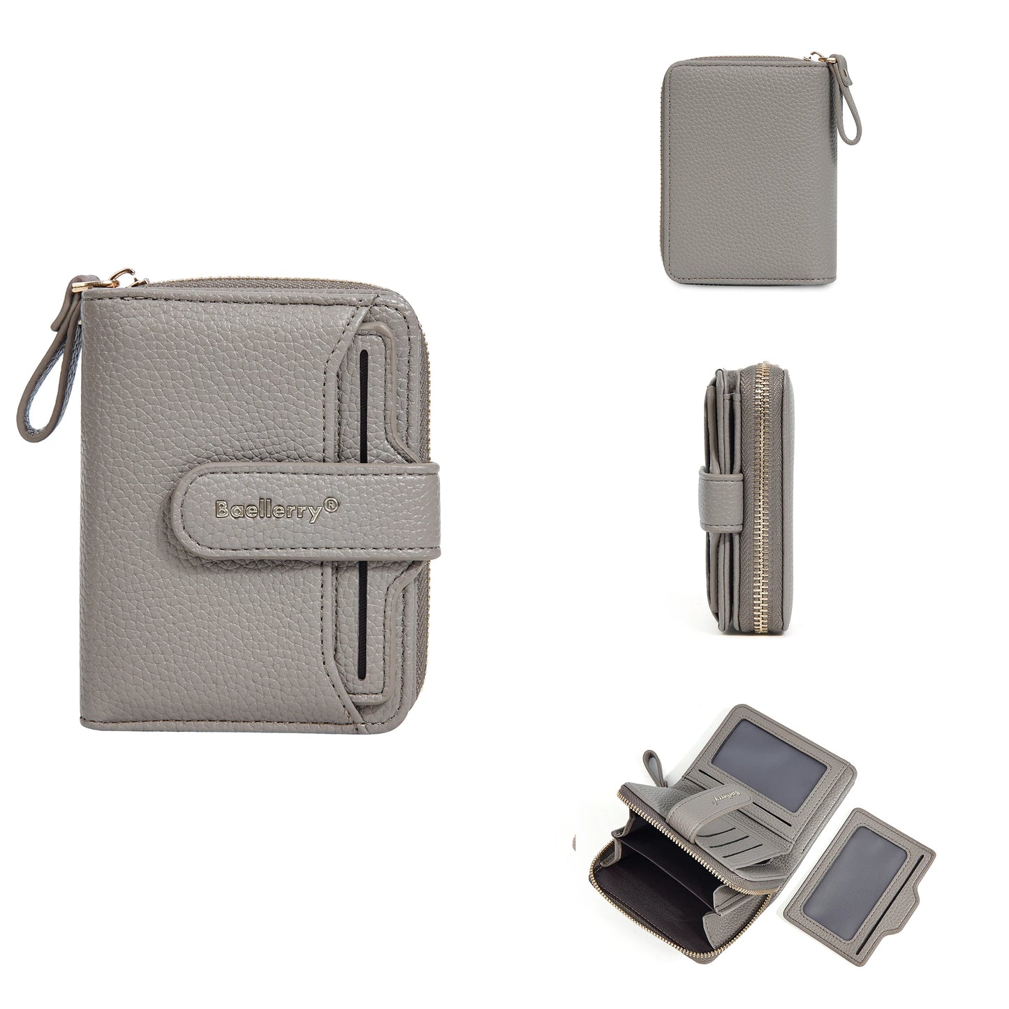 Baellerry Women Stylish Zip Around Card Wallet Multi-Functional RFID Blocking Purse 6 Card Slots and Coin Pocket Minimalist Gift
