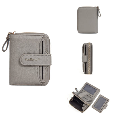 Baellerry Women Stylish Zip Around Card Wallet Multi-Functional RFID Blocking Purse 6 Card Slots and Coin Pocket Minimalist Gift
