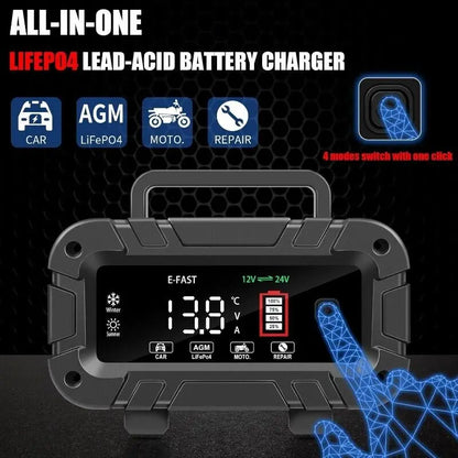 20A Battery Charger 12V/24V Smart Auto Charger for Car Truck Boat RV Lifepo4