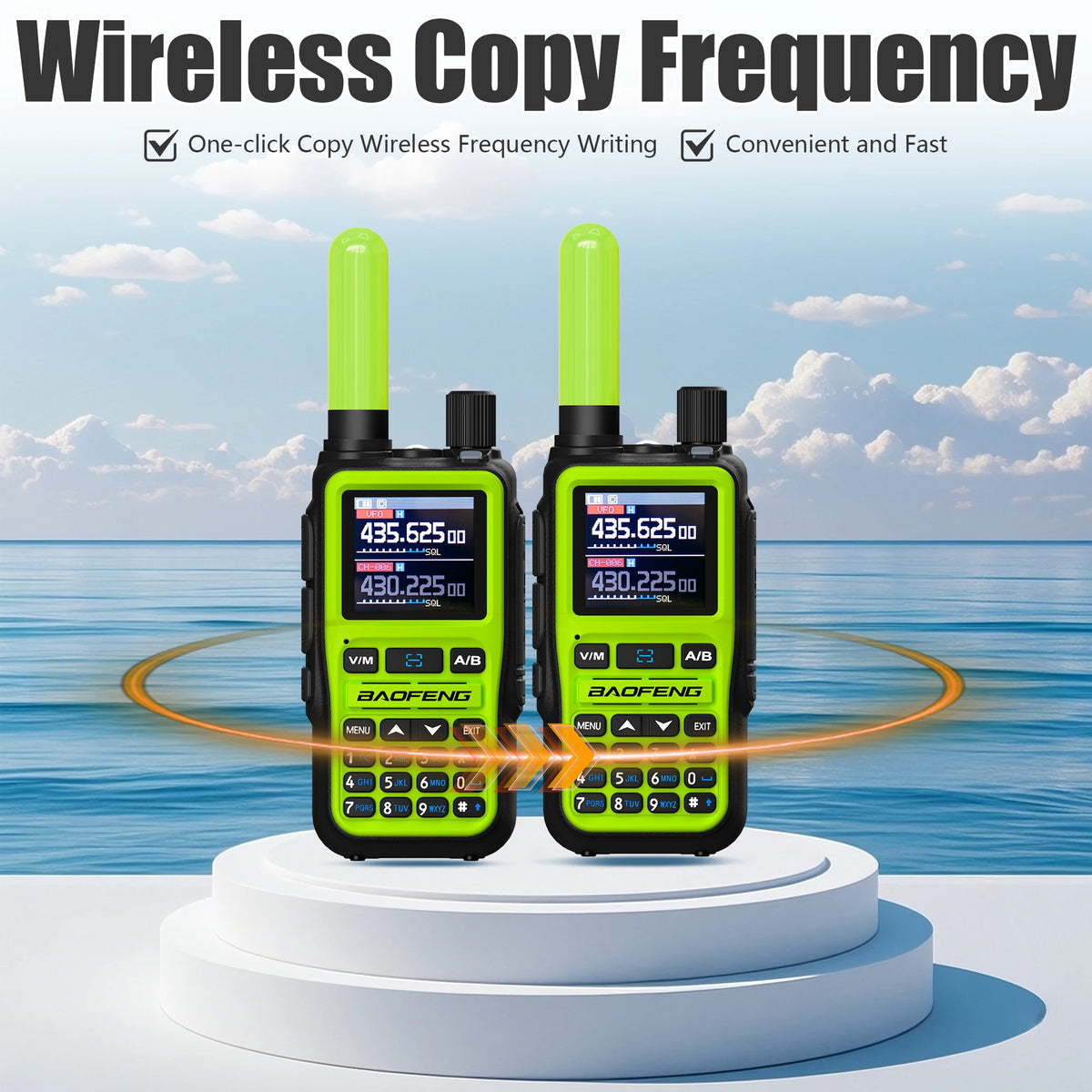 1/2PCS Baofeng UV-5R Mini Green Walkie Talkie With Green 805s 5CM Antenna Frequency Copy Ultralight AM FM UHF VHF 1KM-5KM Range
