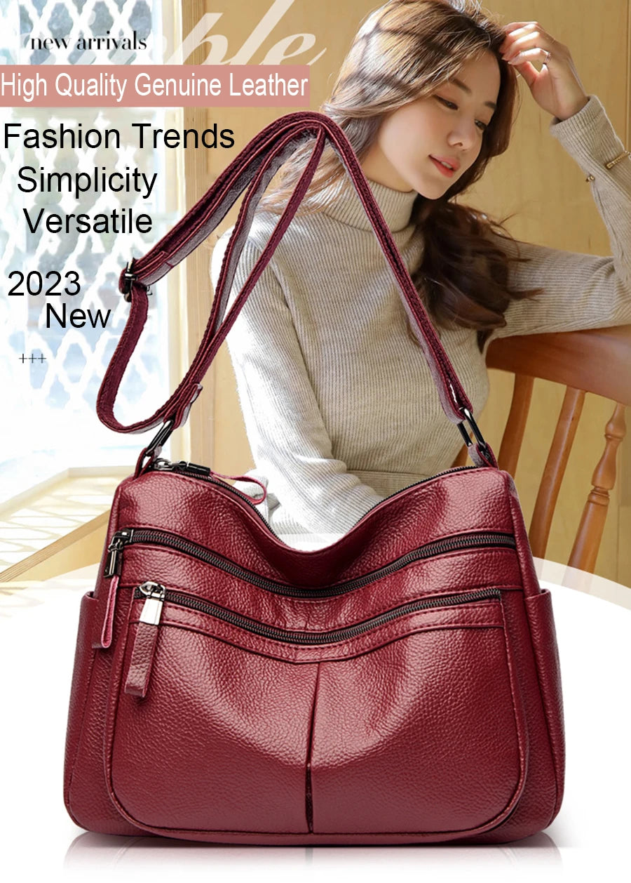High Quality Genuine Leather Ladies Bags Fashion Purses And Handbags Famous Designer Crossbody Shoulder Bag For Women Sac A Main