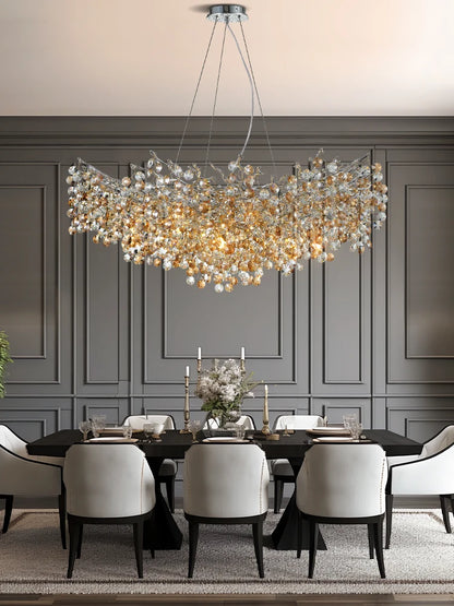 Chrome Crystal Branch Chandelier Light For Dining Living Room Kitchen Bedroom Round Crystal Ceiling Chandelier Peandant Lights