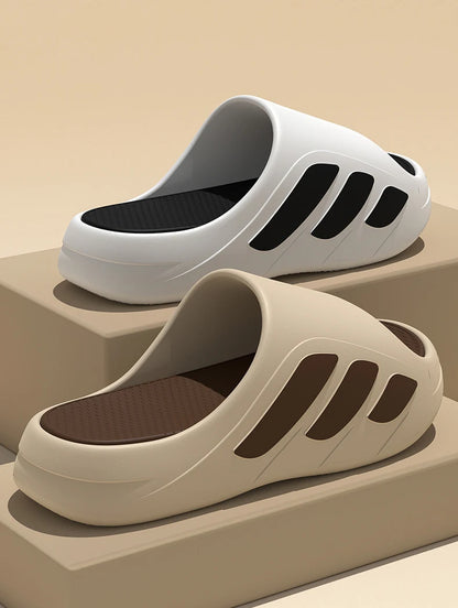 New Men Slippers Slides with a Sense High Aesthetic Value External Wear Anti Slip Thick Bottom, Beach Cool Slippers for Men