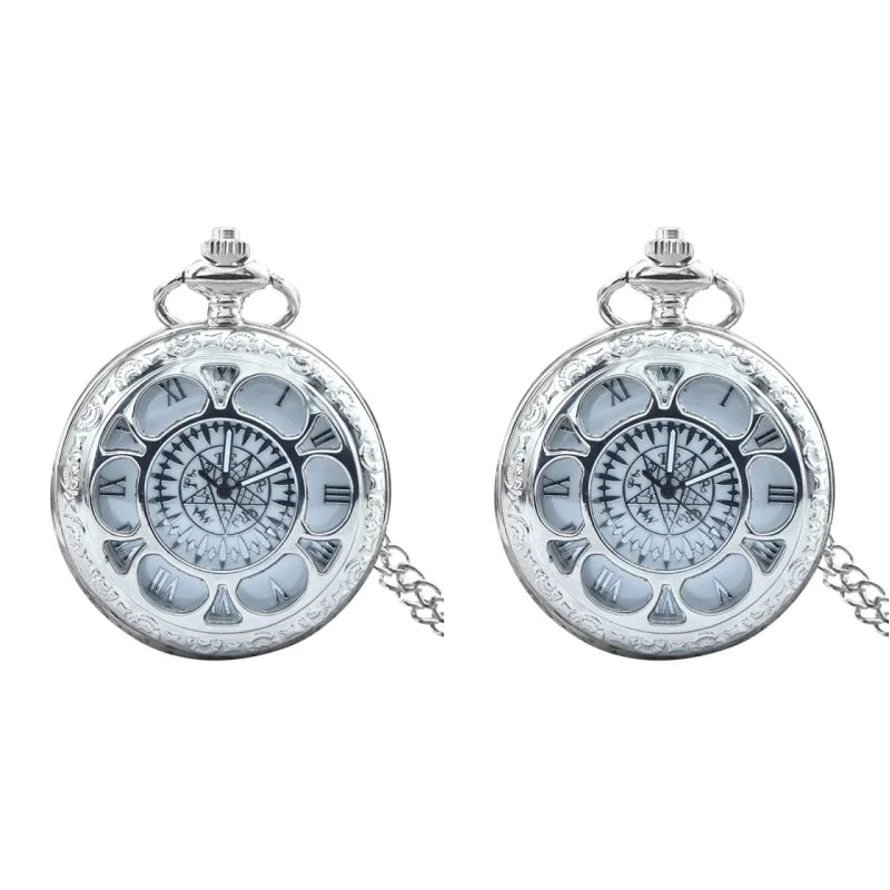 Retro Charm Neutral Fashion Hollow Flower Roman Literal Quartz Steampunk Pocket Watch Men's and Women's Necklace Pendant Gift