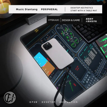 Plane Instrument Panel Mousepad HD Airplane Speedometer Mouse Pads XXL Non-slip Rubber Desk Mat Pc Gamer Deskmat Cockpit Playmat
