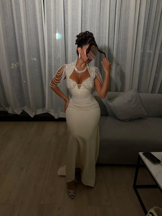 Aunber Exquisite Mermaid Prom Dresses Sequined Pearls Sweetheart Evening Dresses Women's Formal Evening Gowns Customized