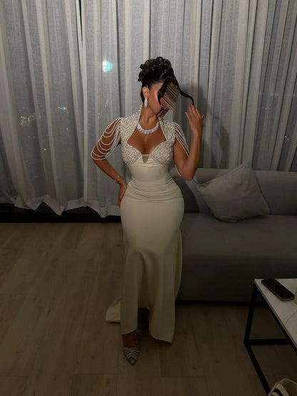 Aunber Exquisite Mermaid Prom Dresses Sequined Pearls Sweetheart Evening Dresses Women's Formal Evening Gowns Customized