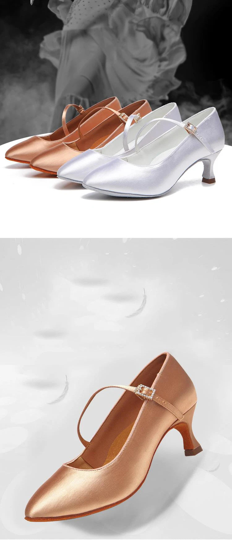 Women New Modern Dance Shoes Girls Standard Dancing Shoes High Heeled Ballroom Latin Dance Shoes for Women 5cm Heels