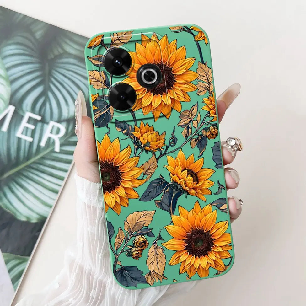 Casing For Redmi 13 Case 13 5G Cute Cat Fashion Luxury Flowers Silicone Shockproof Back Cover For Redmi 13 5G Phone Case Bumper