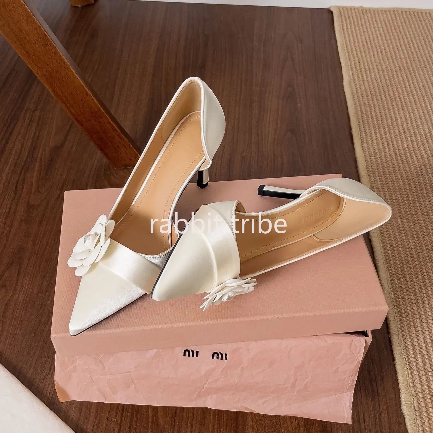 Two Piece High Heel Women's Shoes with Silk Satin Flower Decoration Women's High Heel Sandals Luxury Designer Women's Shoes