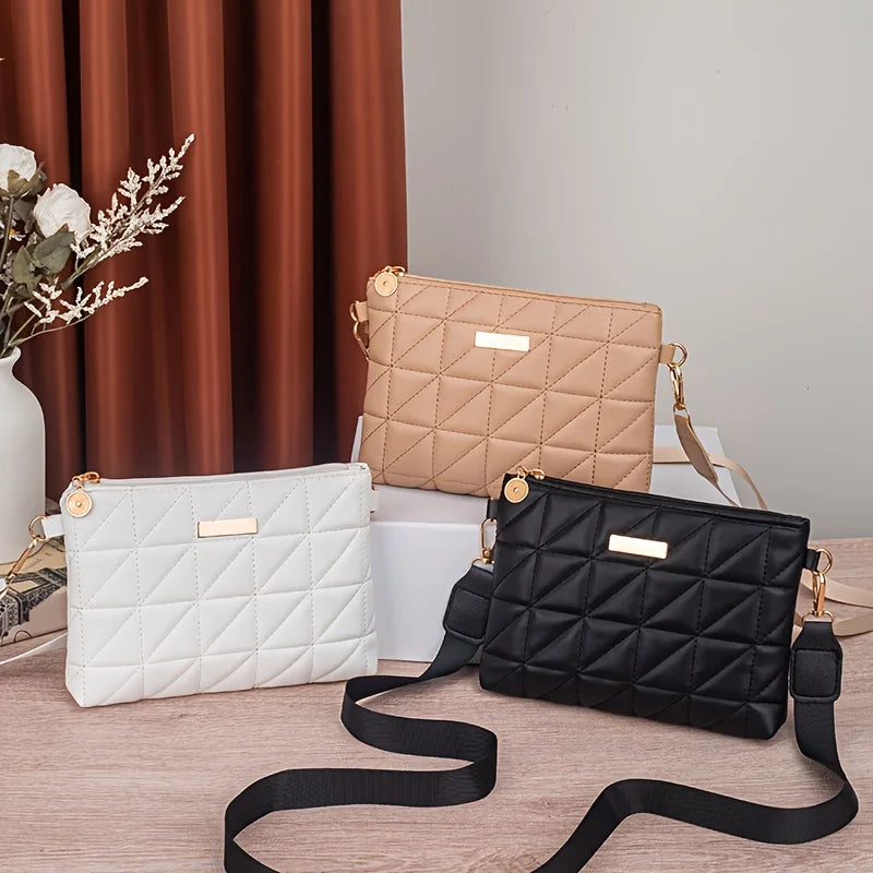 Fashionable Women's Crossbody Bag, Adjustable Shoulder Strap, Triangular Small Square Bag, Versatile Casual Chain Shoulder Bags